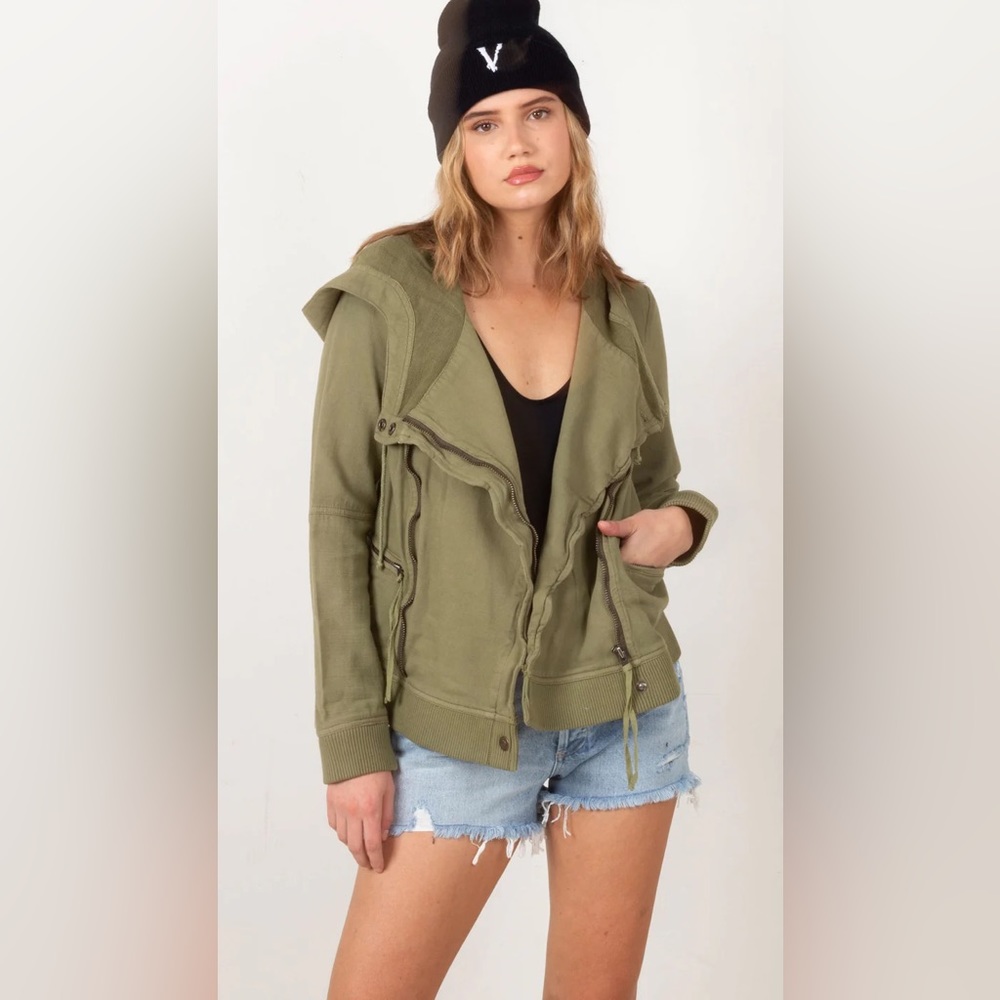 We the Free People Carmen Moto Hoodie Jacket NWT
